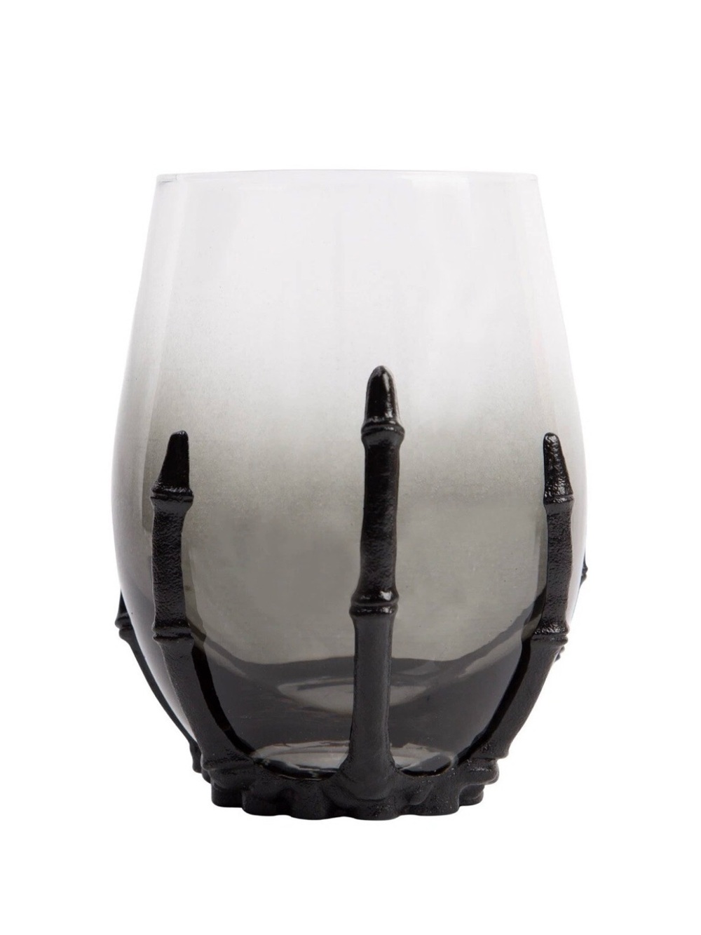 Smoky Ombre wine Glasses with Black skeleton Base